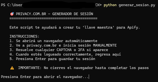Terminal Ejecutando Script