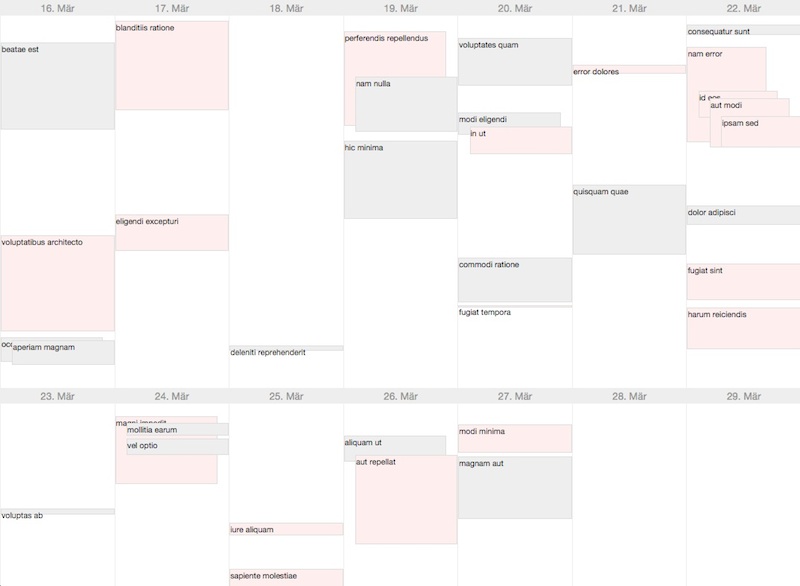 screenshot of sample calendar rendering