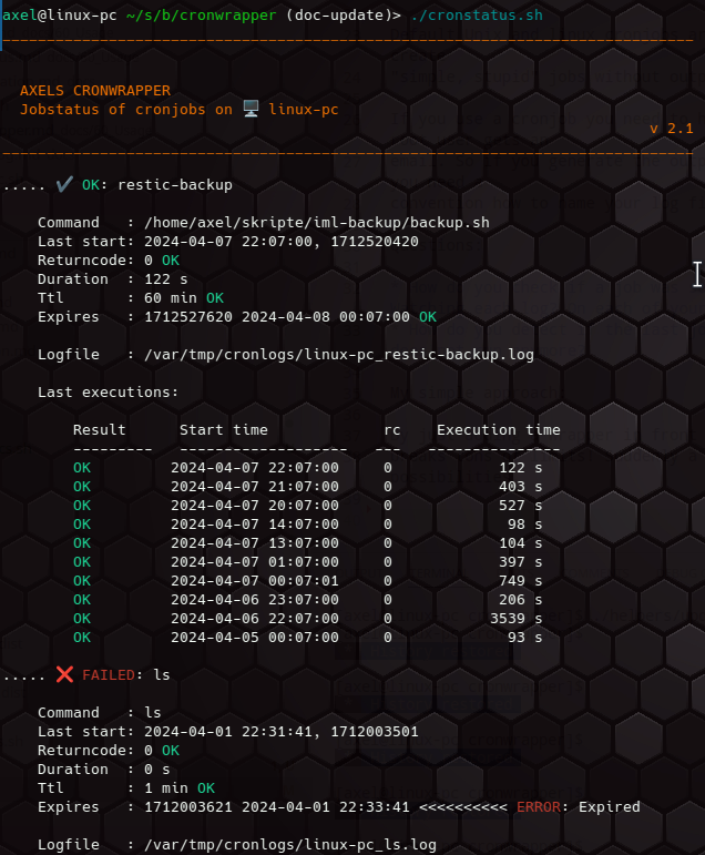 Cronstatus overview