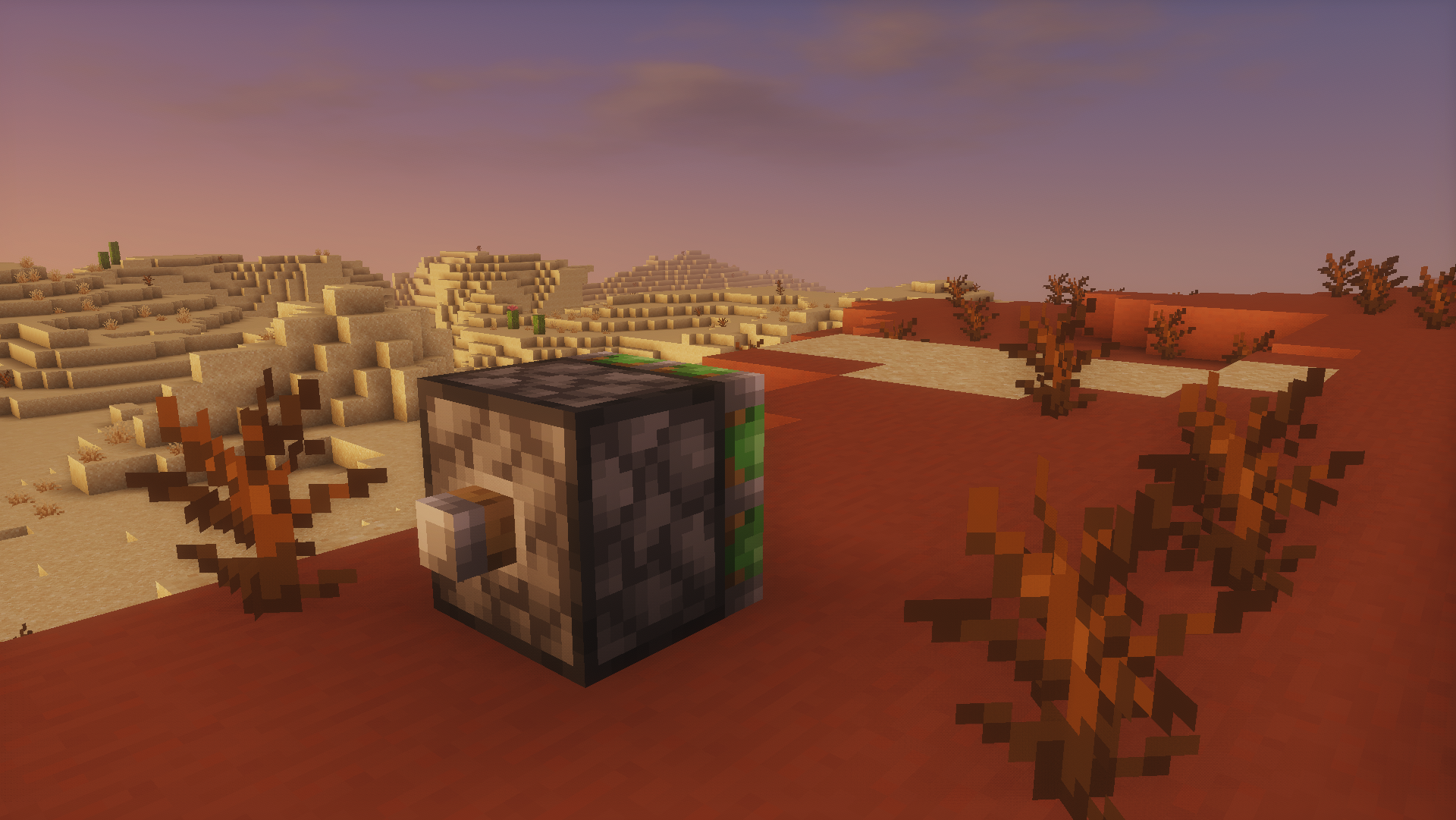 Sticky piston in a badlands biome
