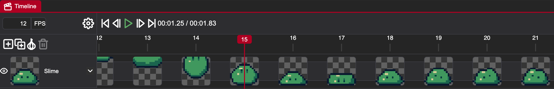 Animation timeline
