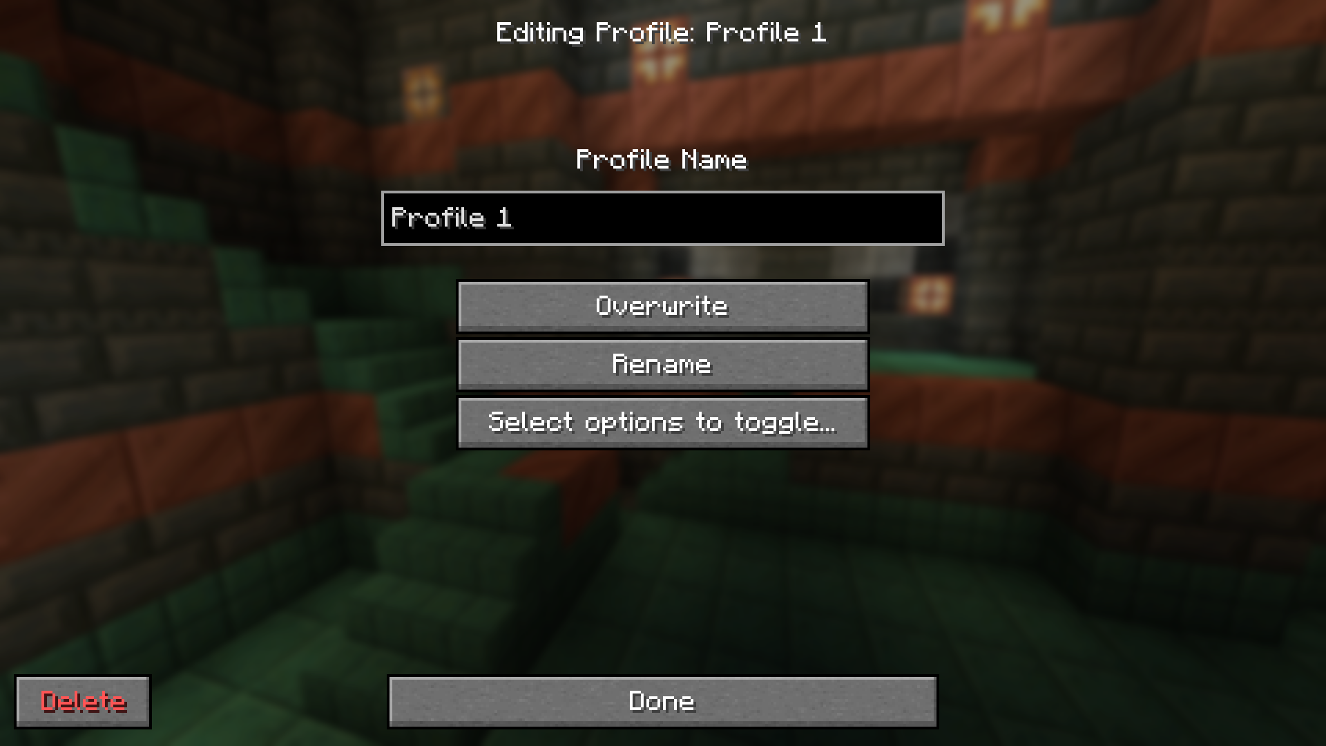 edit profile screen