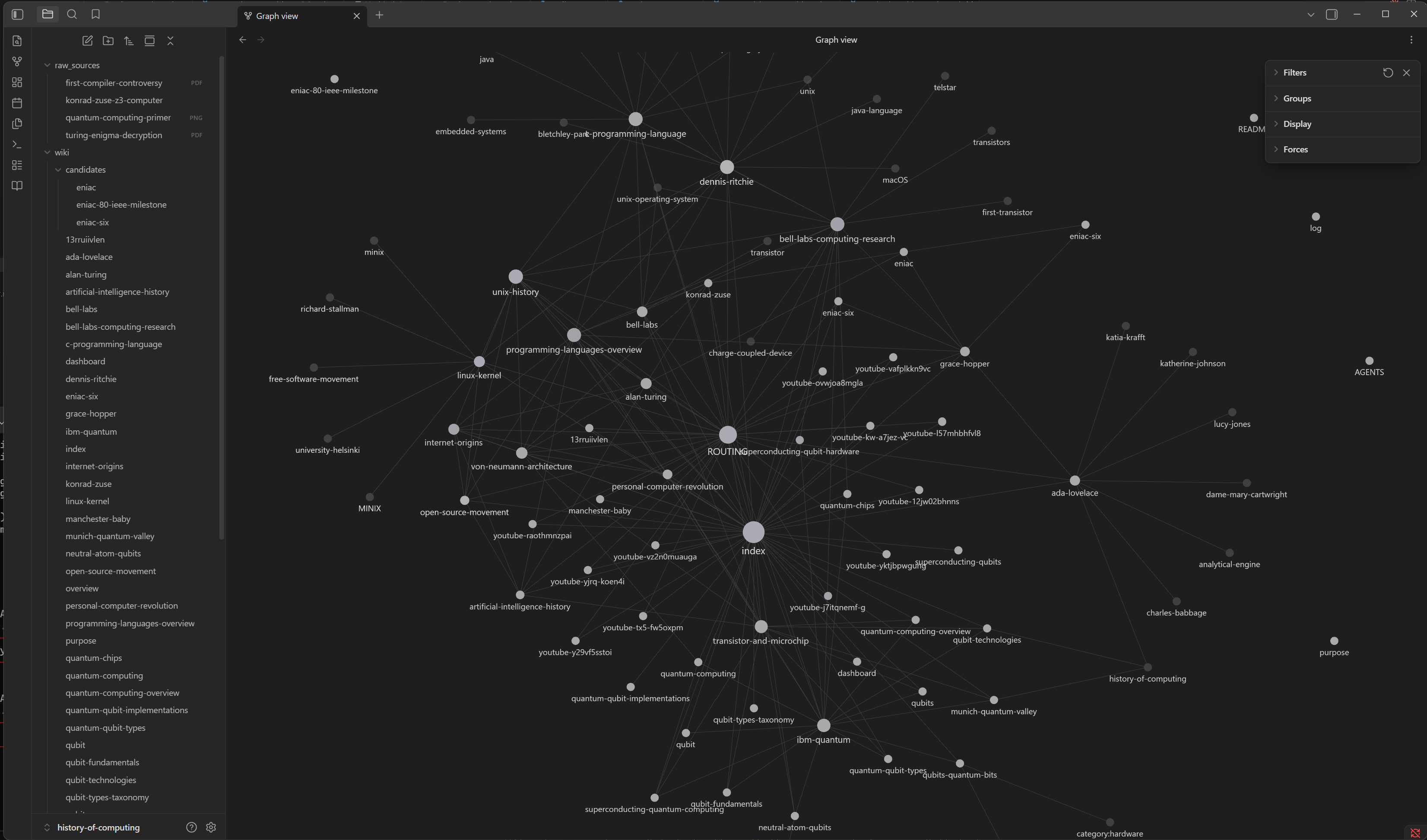 Candidates list in Obsidian