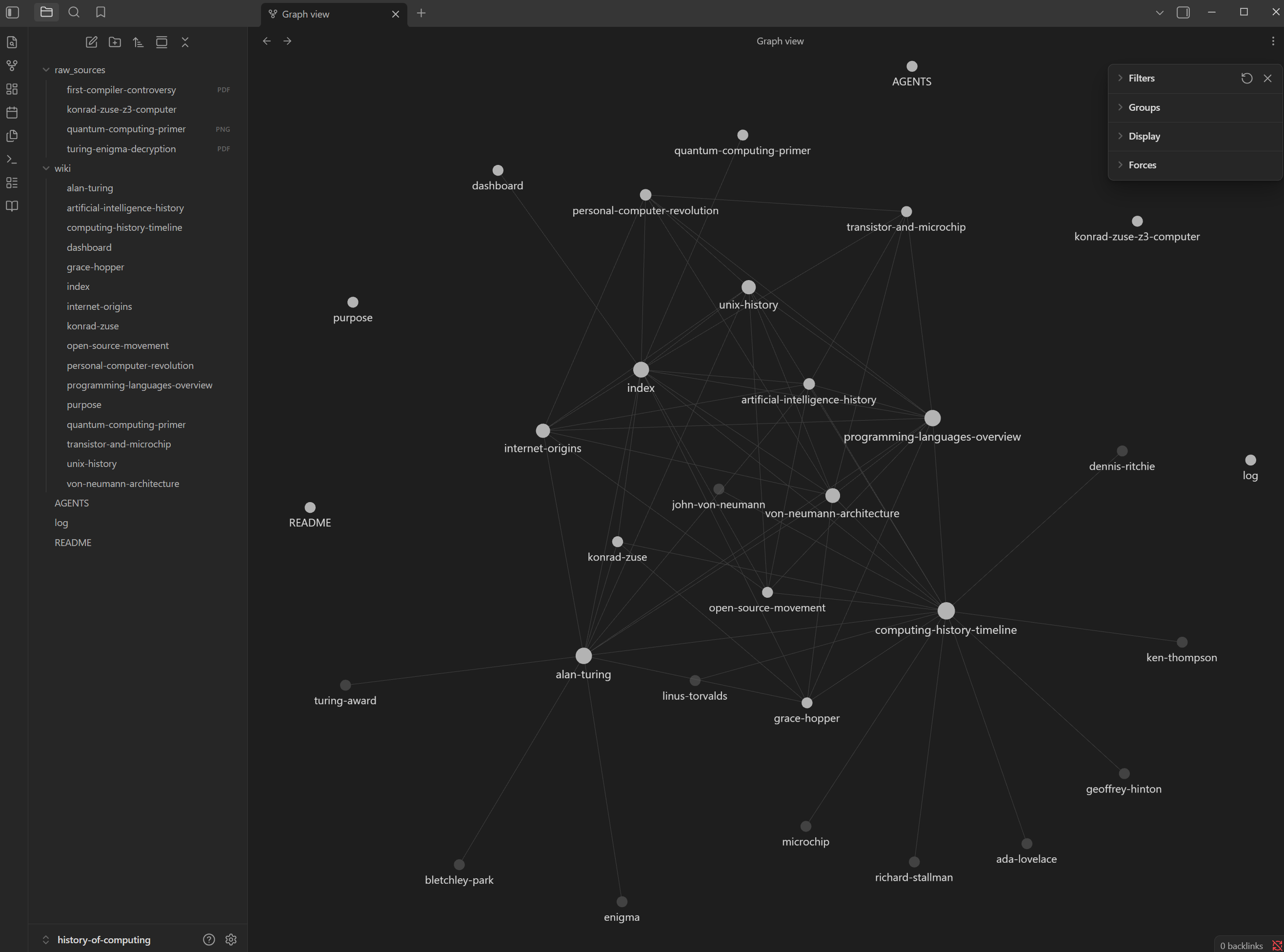 Obsidian Graph View after batch ingest