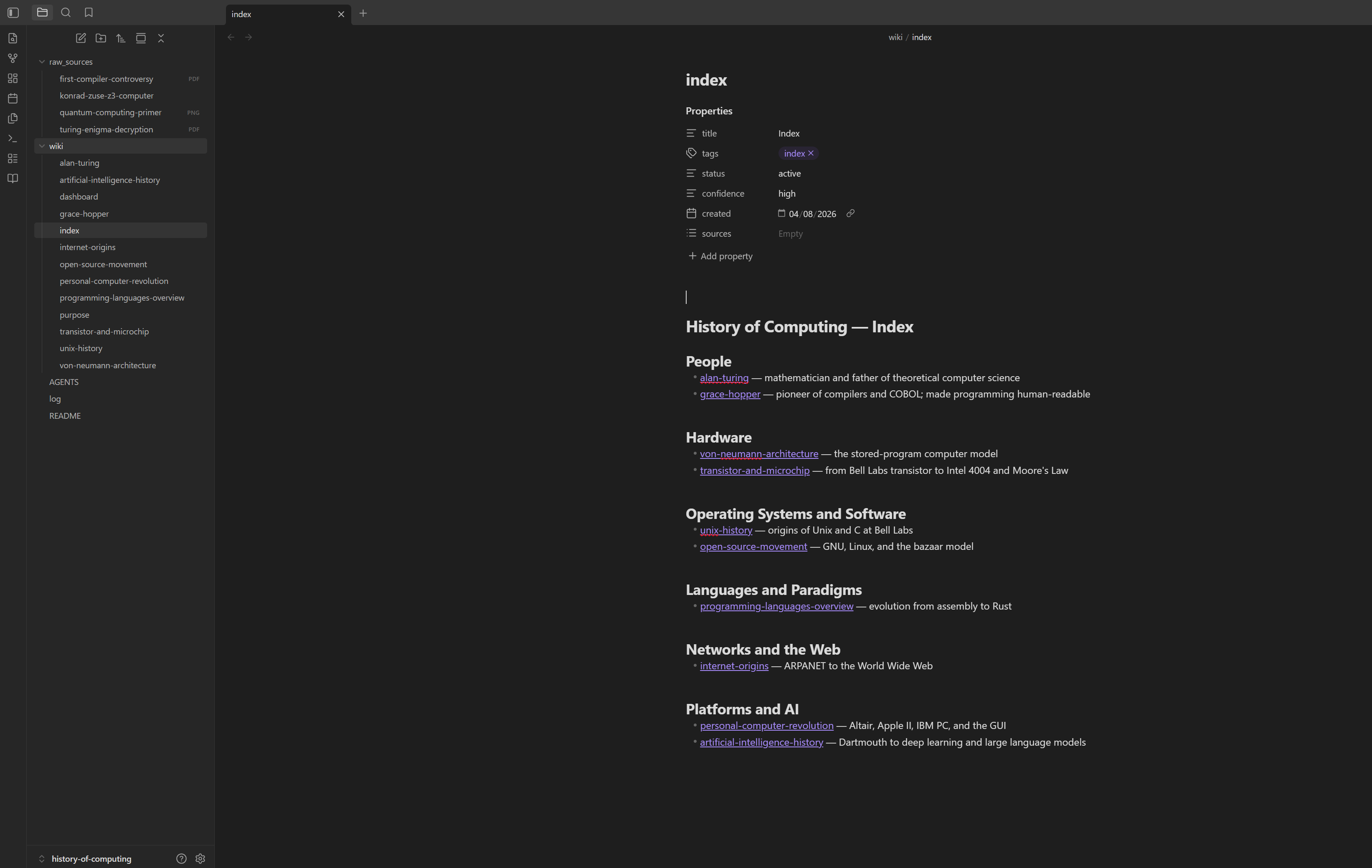 Obsidian vault with pre-built wiki