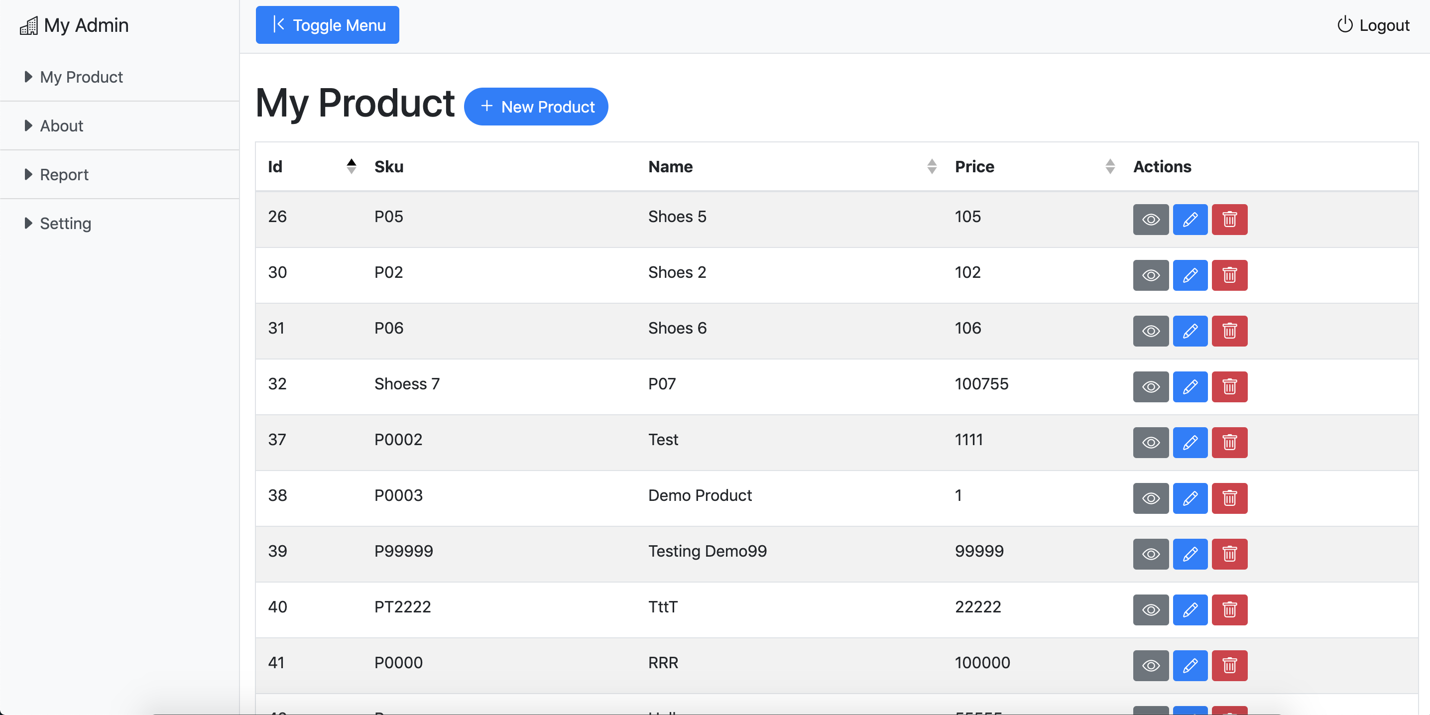 Preview Product List