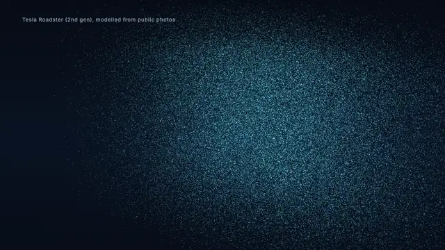 Roadster structure, particles preview