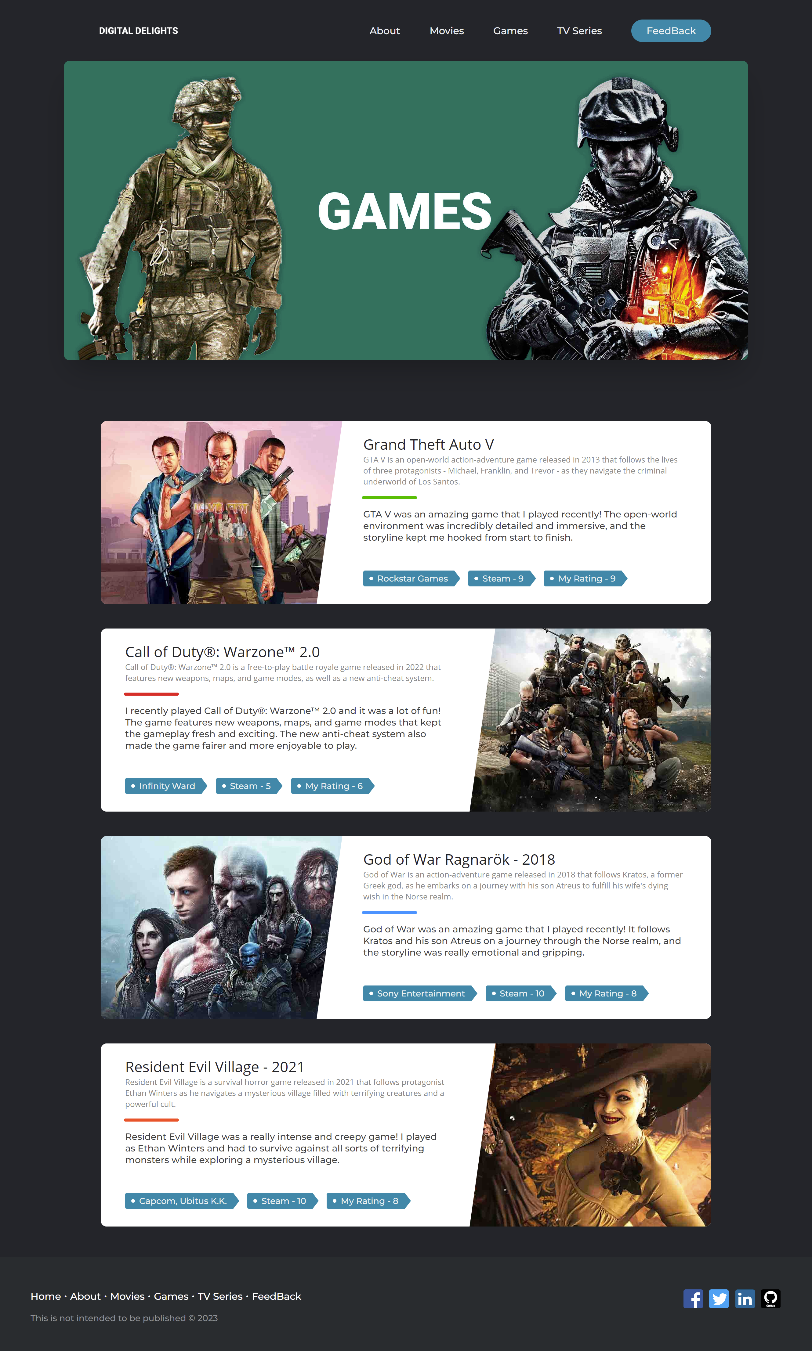 Games Page
