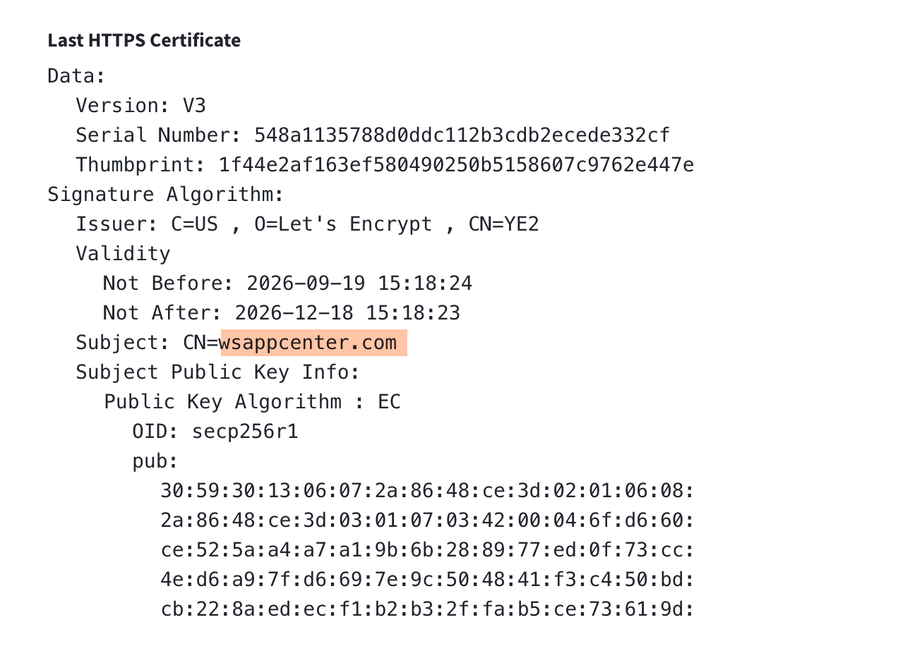 TLS certificate