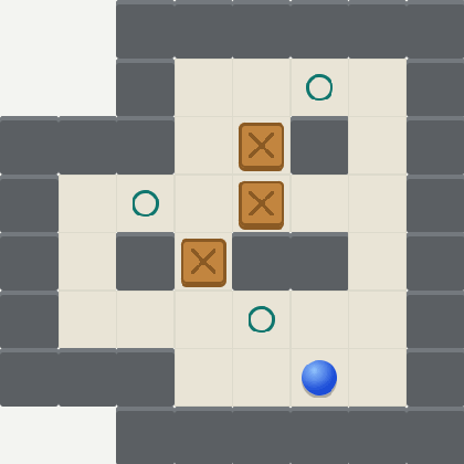 Sokoban: the Storeroom level, solved