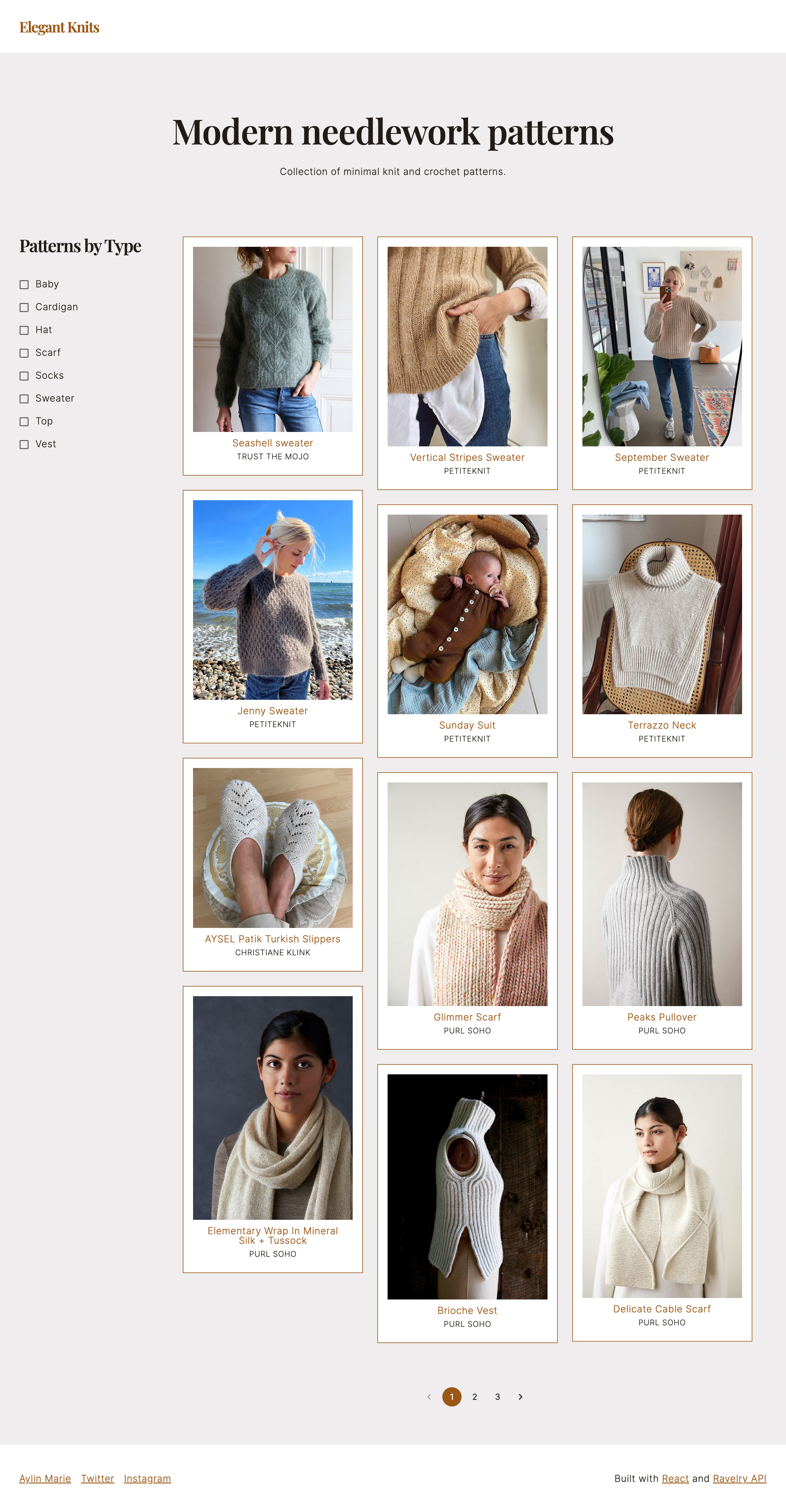 Elegant Knit homepage