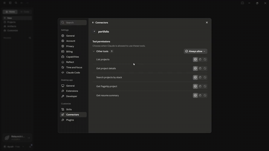 Portfolio MCP Server demo