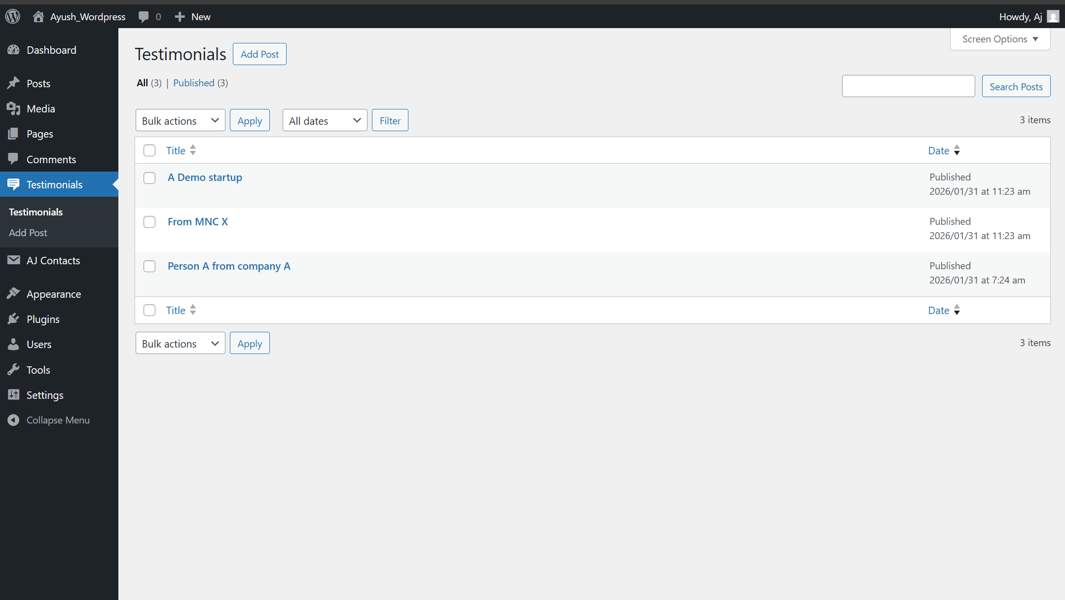 Admin List