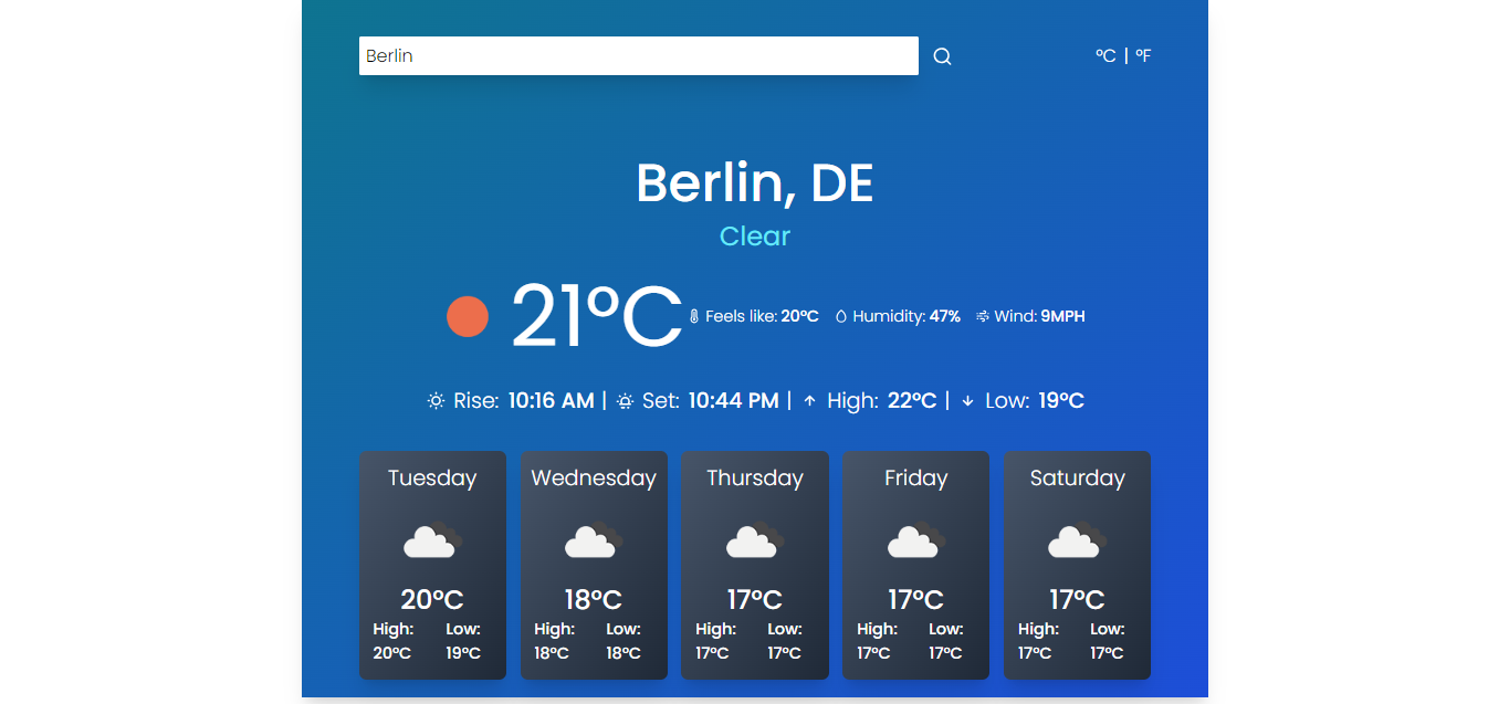 Weather App Screenshot