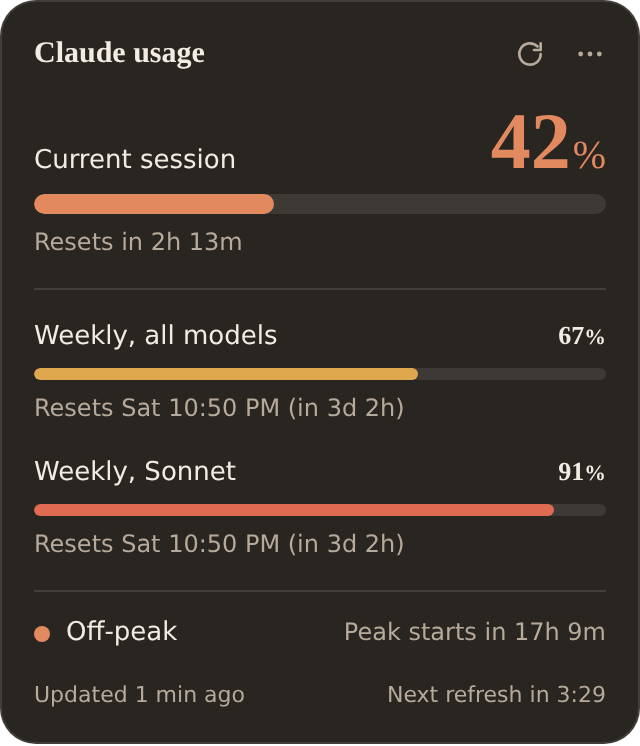 Widget in dark mode