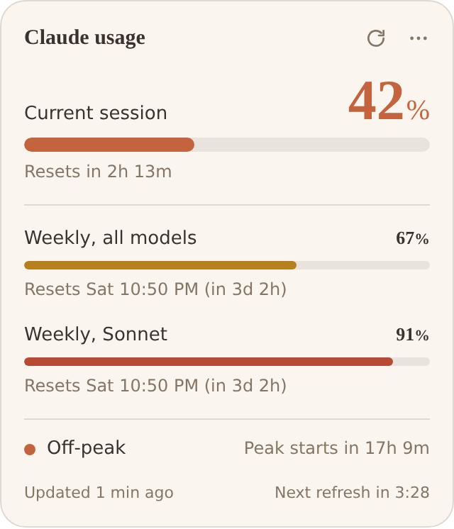 Widget in light mode