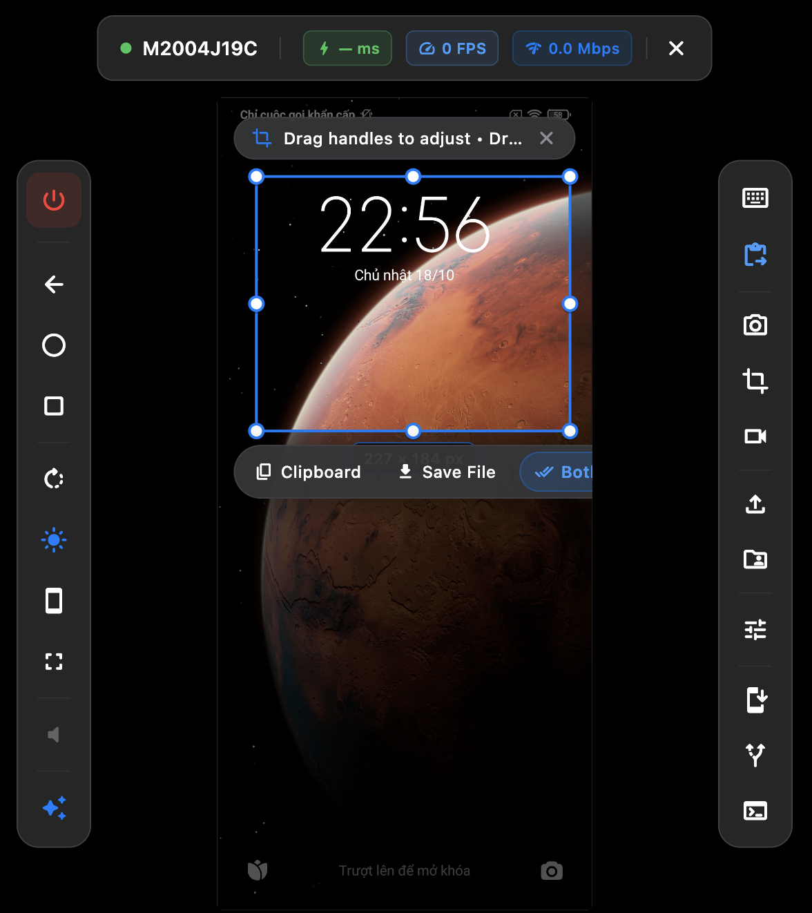 DeskDroid Interactive Area Screenshot Crop Marquee