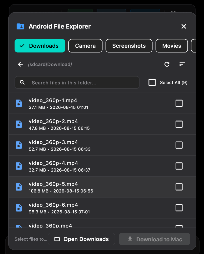 DeskDroid two-way Android File Explorer