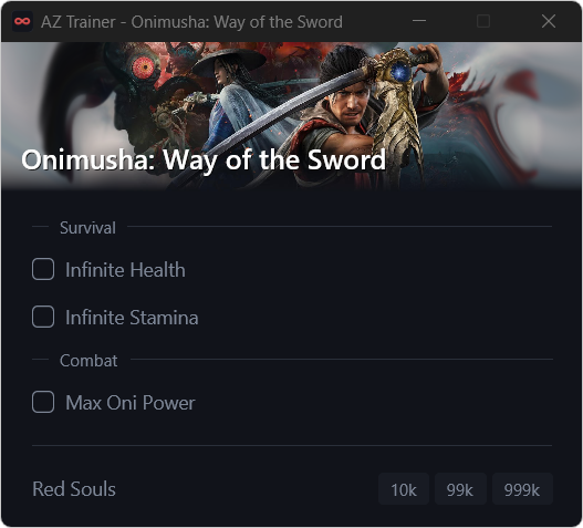 AZ Trainer attached to Onimusha: Way of the Sword