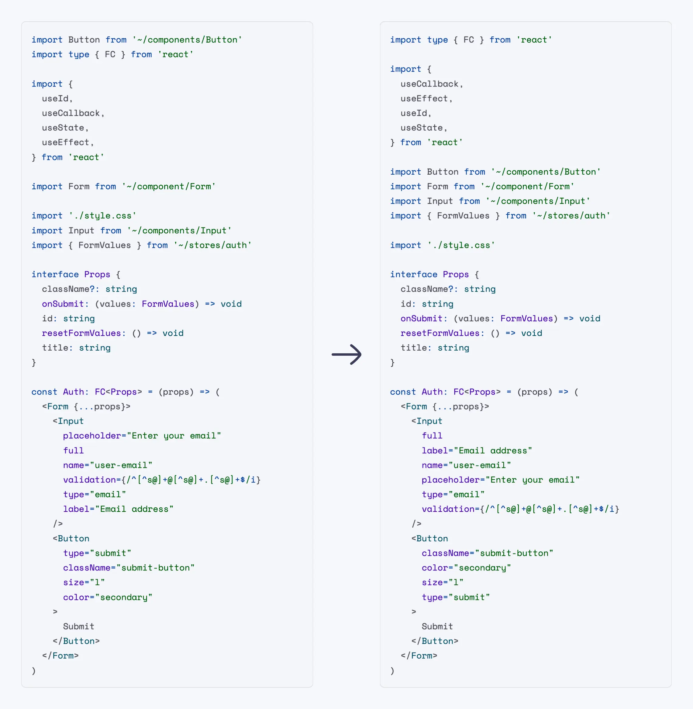 ESLint Plugin Perfectionist alphabetical usage example