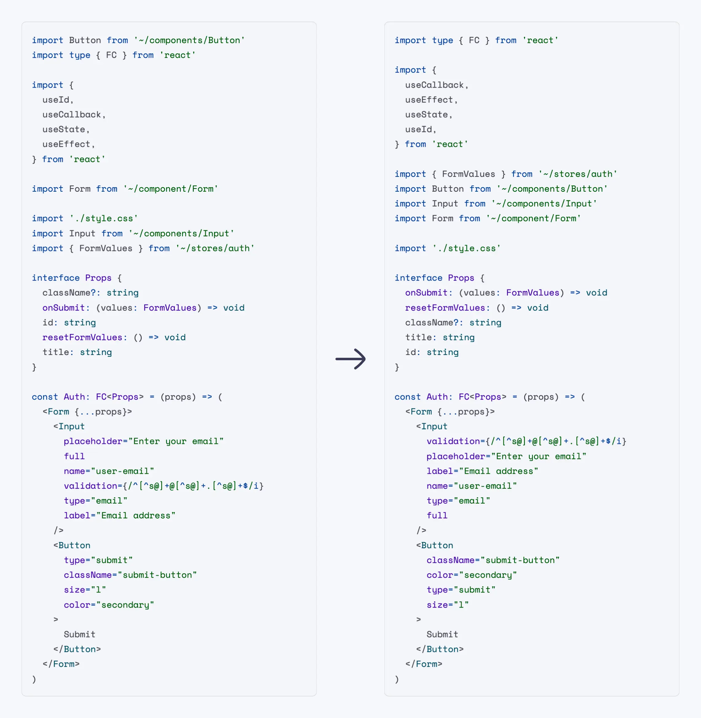 ESLint Plugin Perfectionist line length usage example