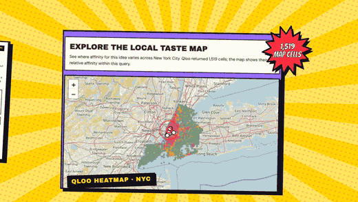 Qloo heatmap of New York with 1,519 map cells