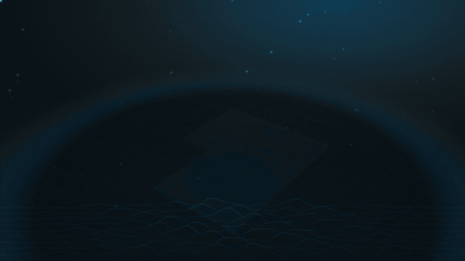 The 3D model of the apartment assembling as a hologram under the HomeKeeper logo