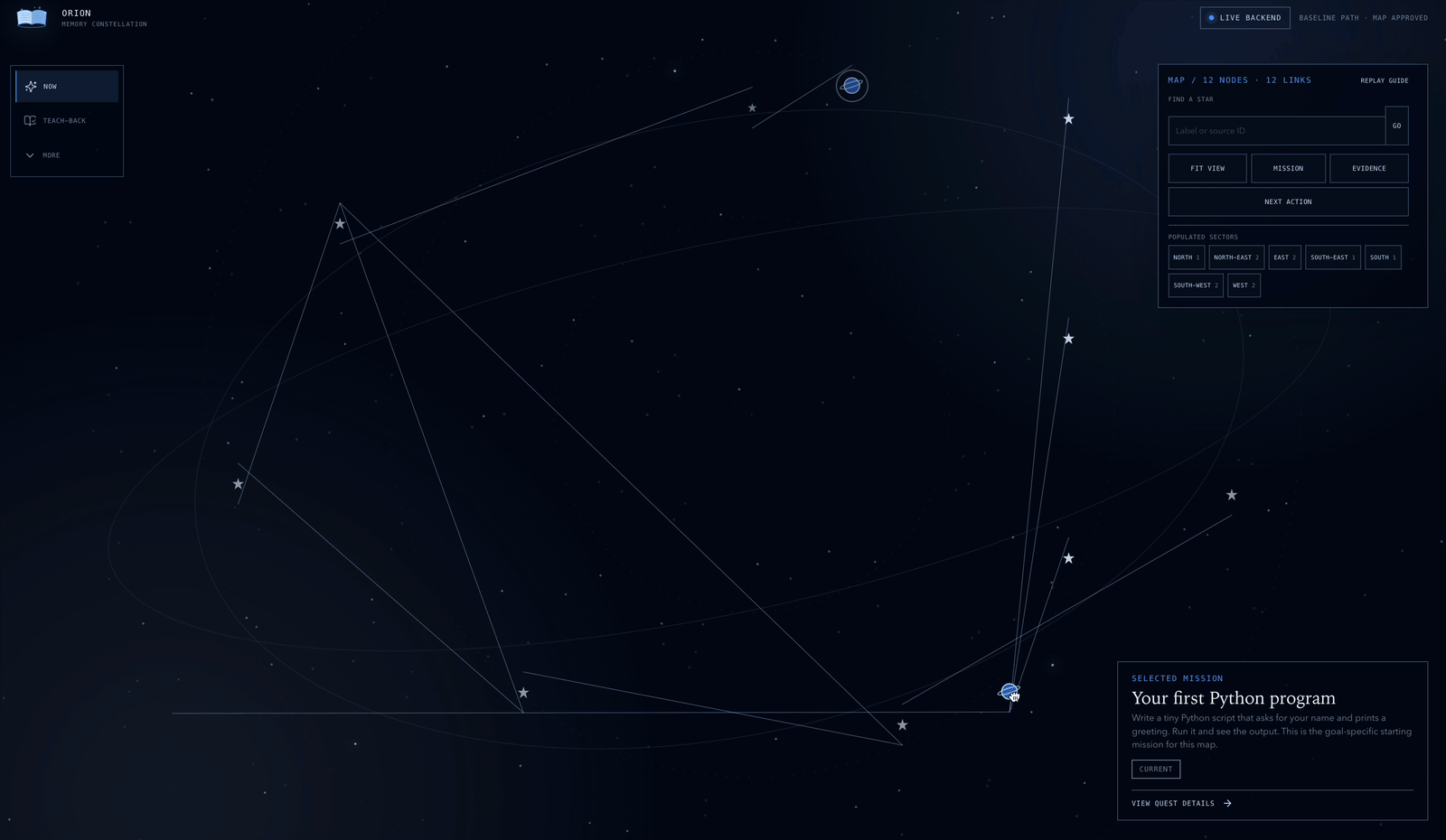 Orion constellation and quest