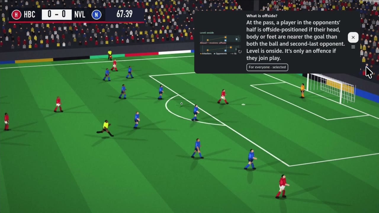 Offside answer on the Vega app