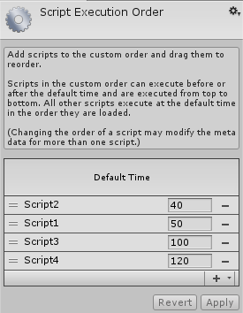 Script Execution Order inspector screenshot