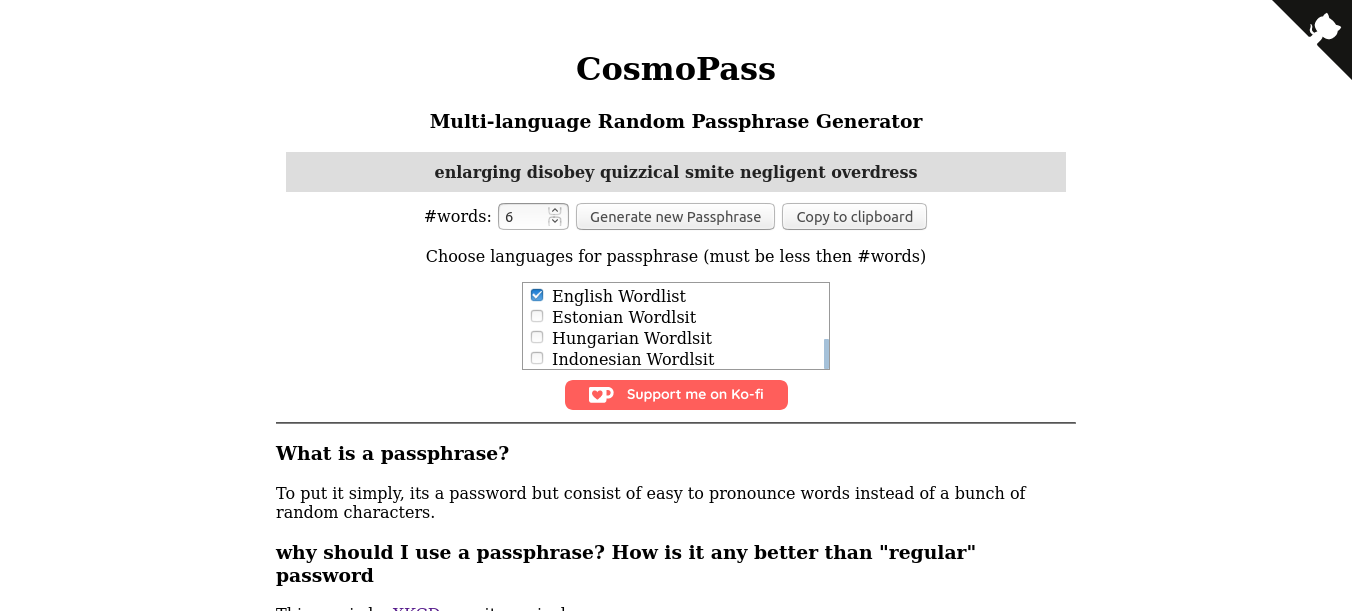 CosmoPass Screenshot