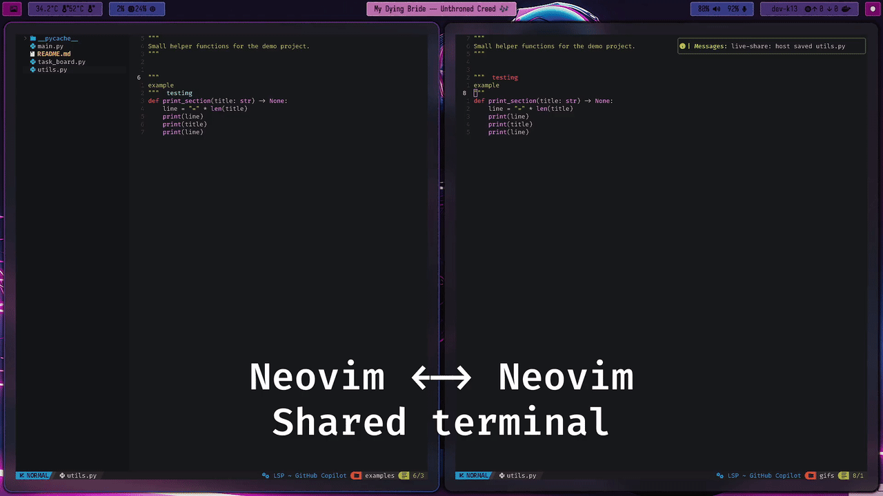 Neovim Shared Terminal