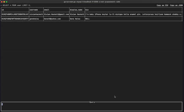 How to copy results as CSV