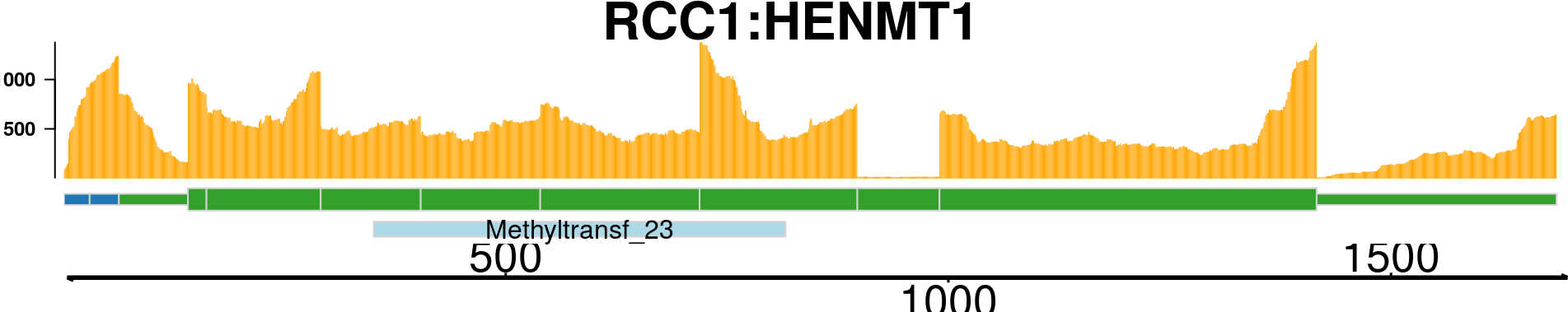 fusion transcript plot with protein domain annotations