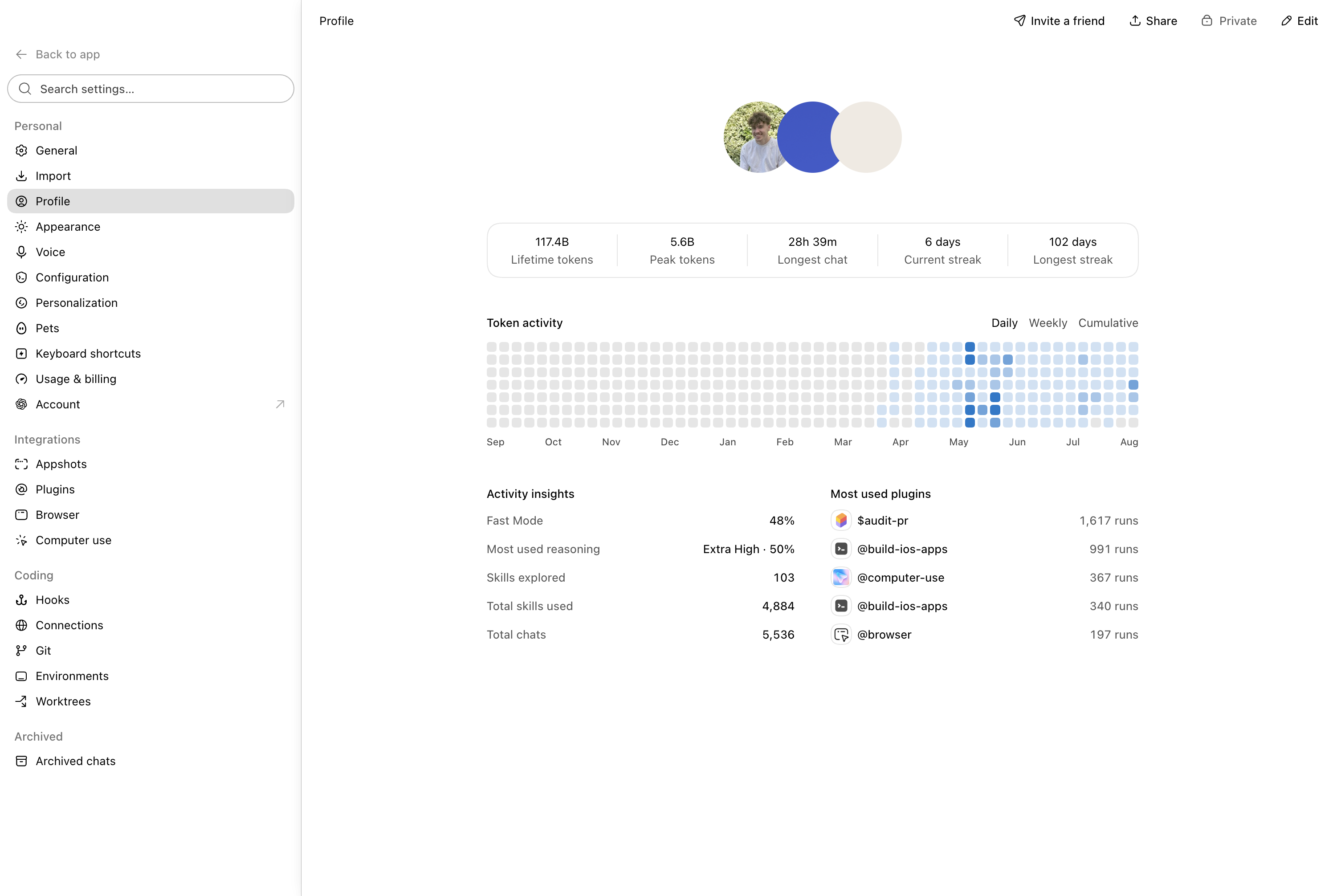 Combined multi-account profile