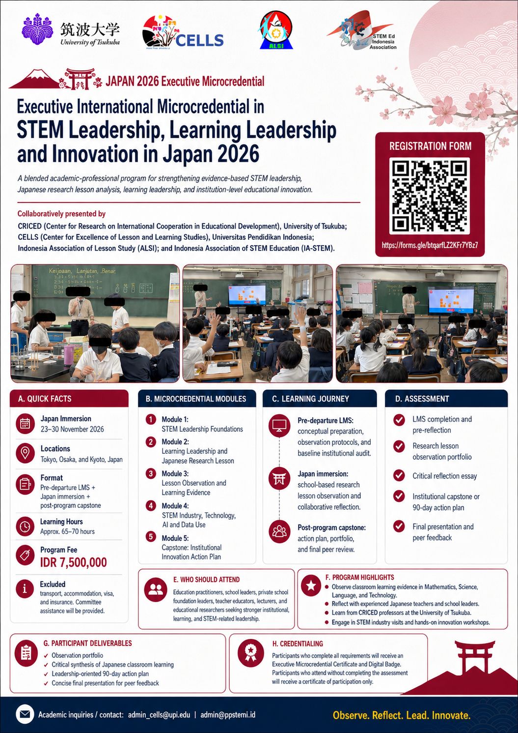 Executive International Microcredential in STEM Leadership, Learning Leadership and Innovation in Japan 2026