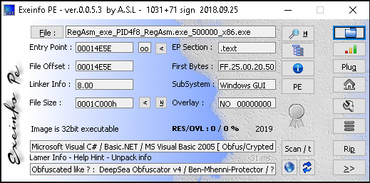 EXEINFO PE output