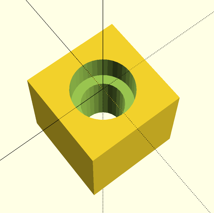 cube with inset bolt