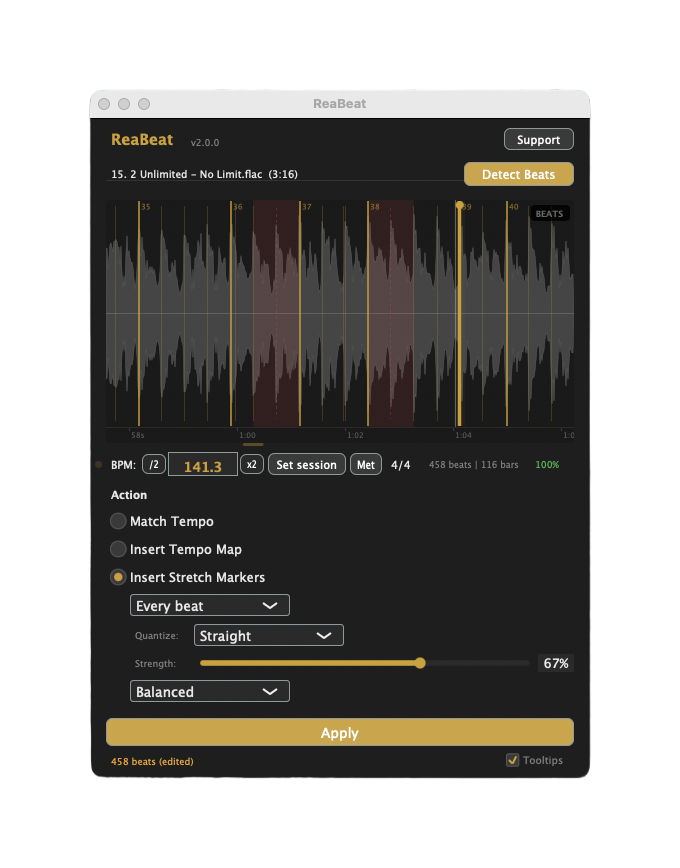Reaper Native ReaBeat v2.0 (Native) - Free Neural Beat Detection & Tempo Mapping for ...