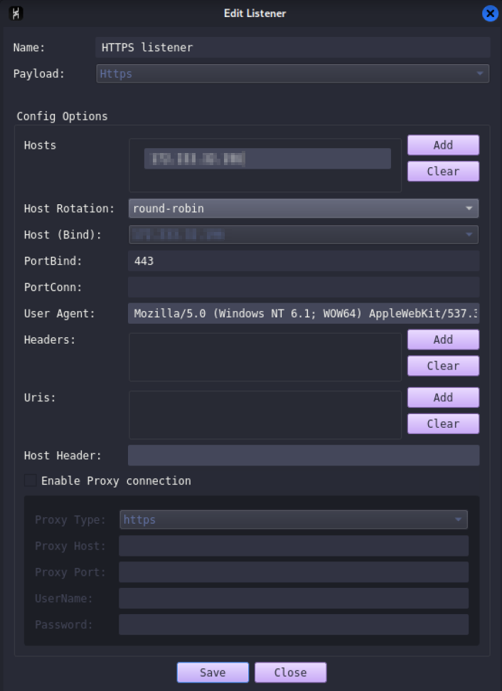 Command example