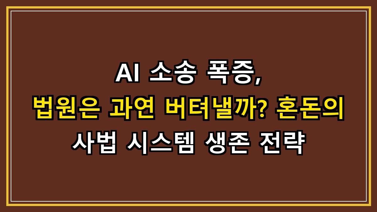 AI 소송 폭증, 법원은 과연 버텨낼까? 혼돈의 사법 시스템 생존 전략