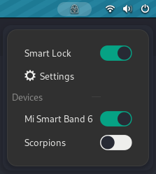 Smart lock menu