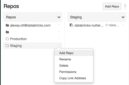 Create a staging repository