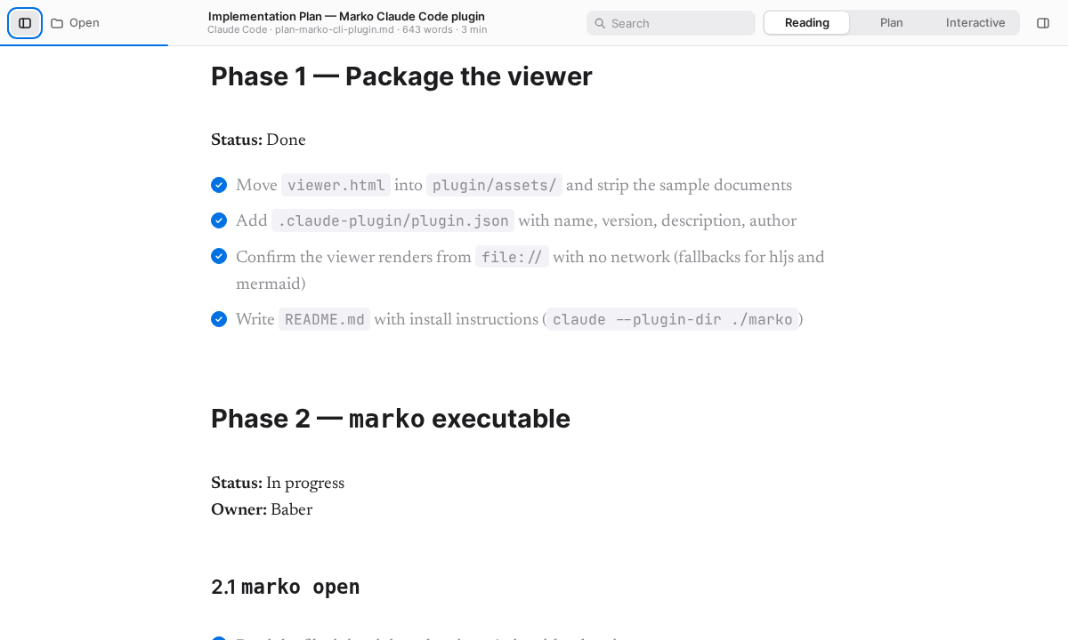Switching between Reading, Plan and Interactive mode