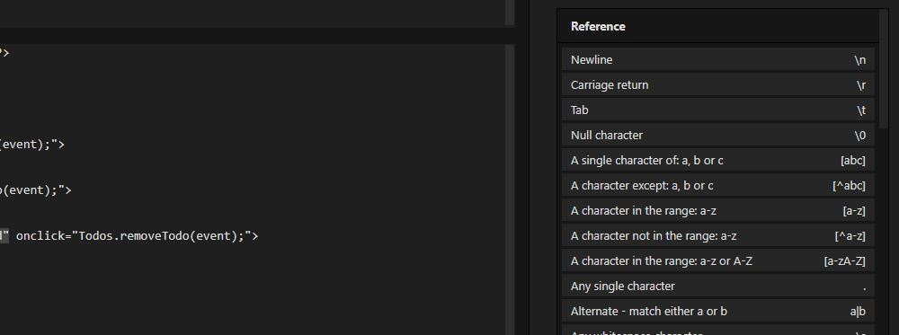 reference table