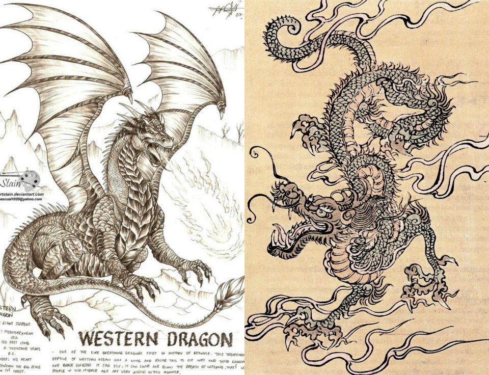 Western Dragon and Chinese Dragon