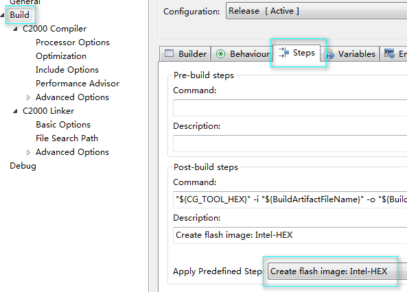 CCS5.5设置自动输出hex文件