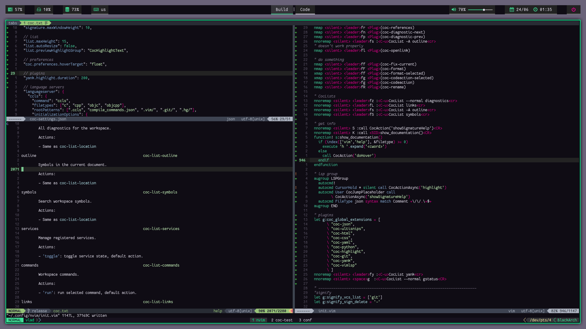 neovim screen