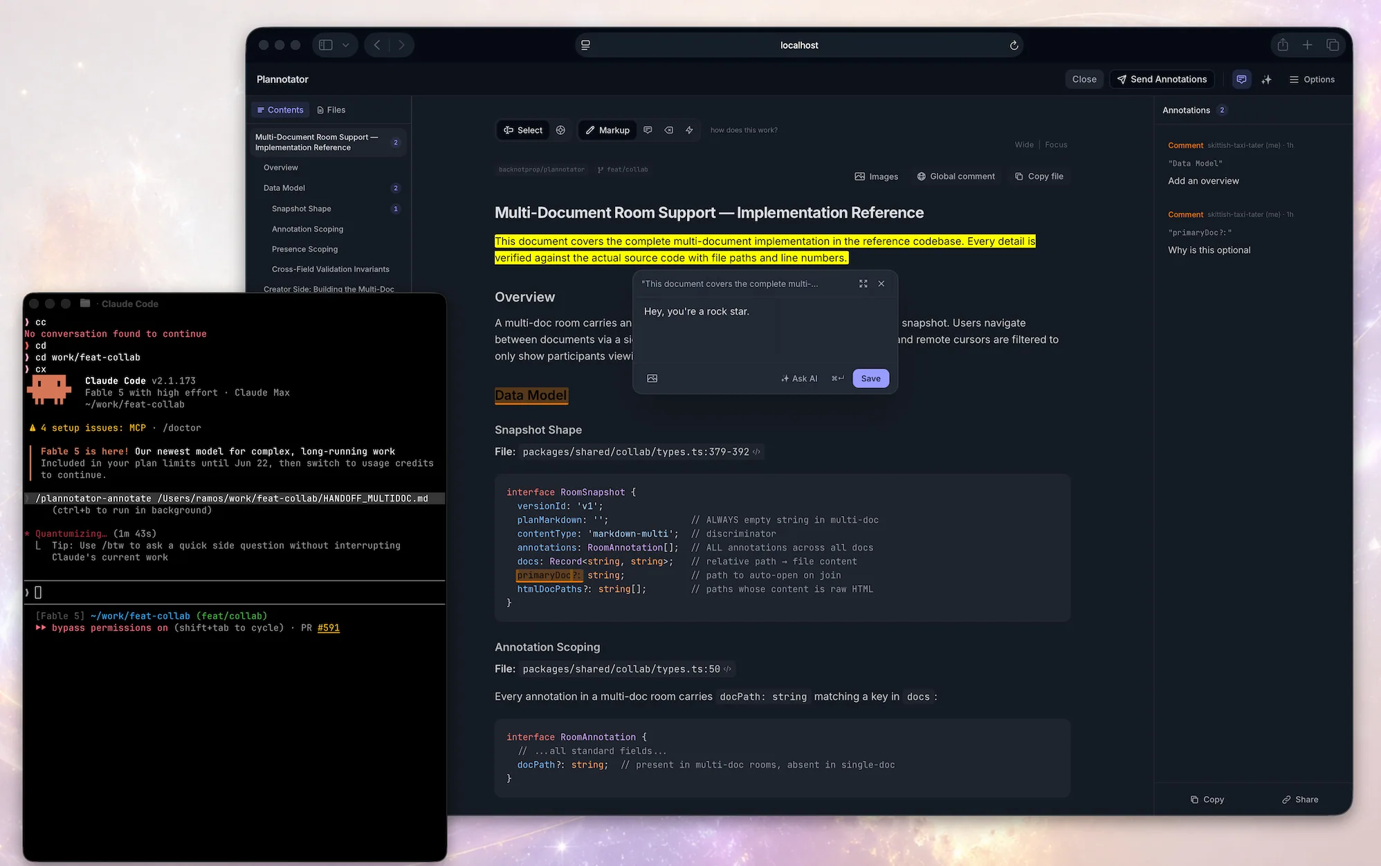 Annotate UI with inline annotations