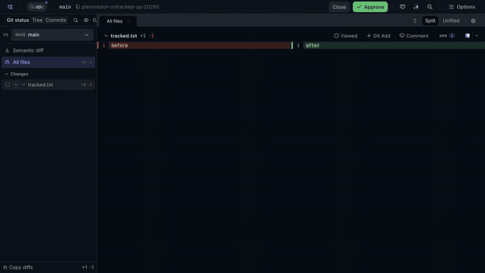 Ordinary Git regression QA